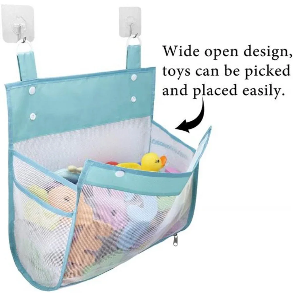 Bath Toy Organizer Multiple Ways to Hang,Extra Large Opening Bathroom Toy Holder
